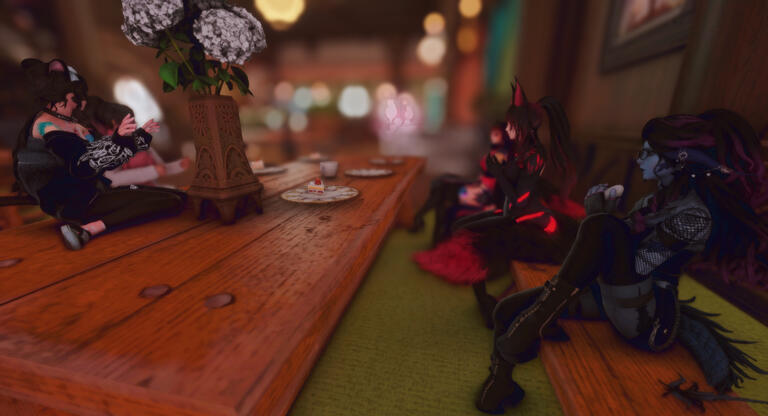 An image containing Revalia Ren, Xelania Temult, Elizabeth Grimthane, Judith Cassidy and Lilac Fluffypawz by Judith Cassidy